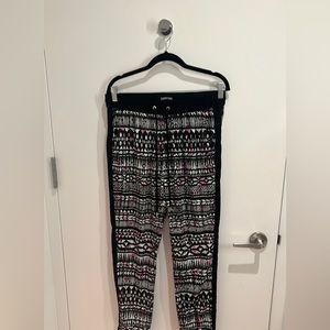 Black Express Patterned Pants